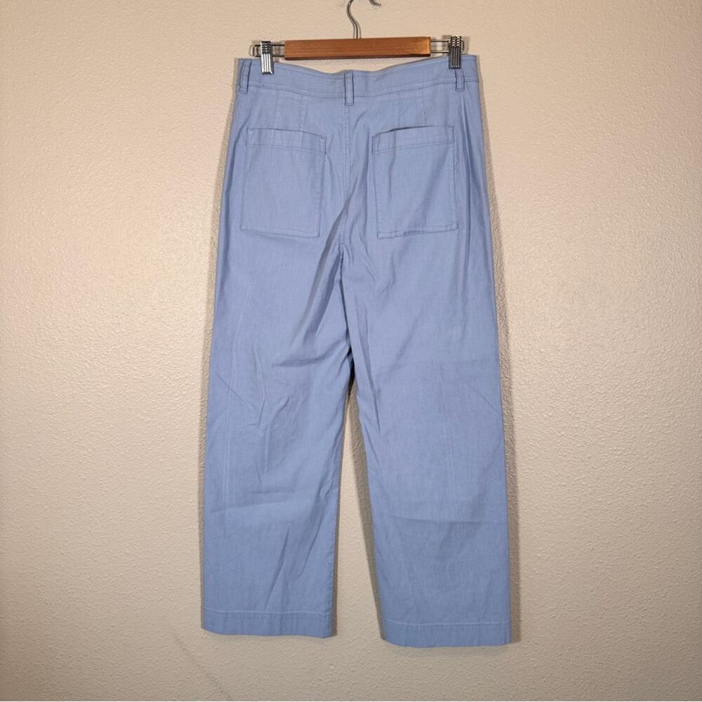 Maeve Anthropologie Blue Wide Leg Cropped Trouser Dress Pants Womens 10 Casual - Picture 6 of 12